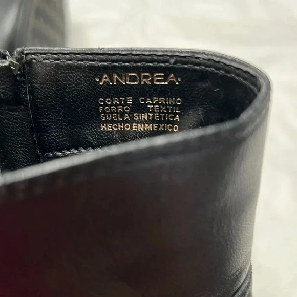 Andrea black textile heels ankle boots size 8 - Picture 3 of 9